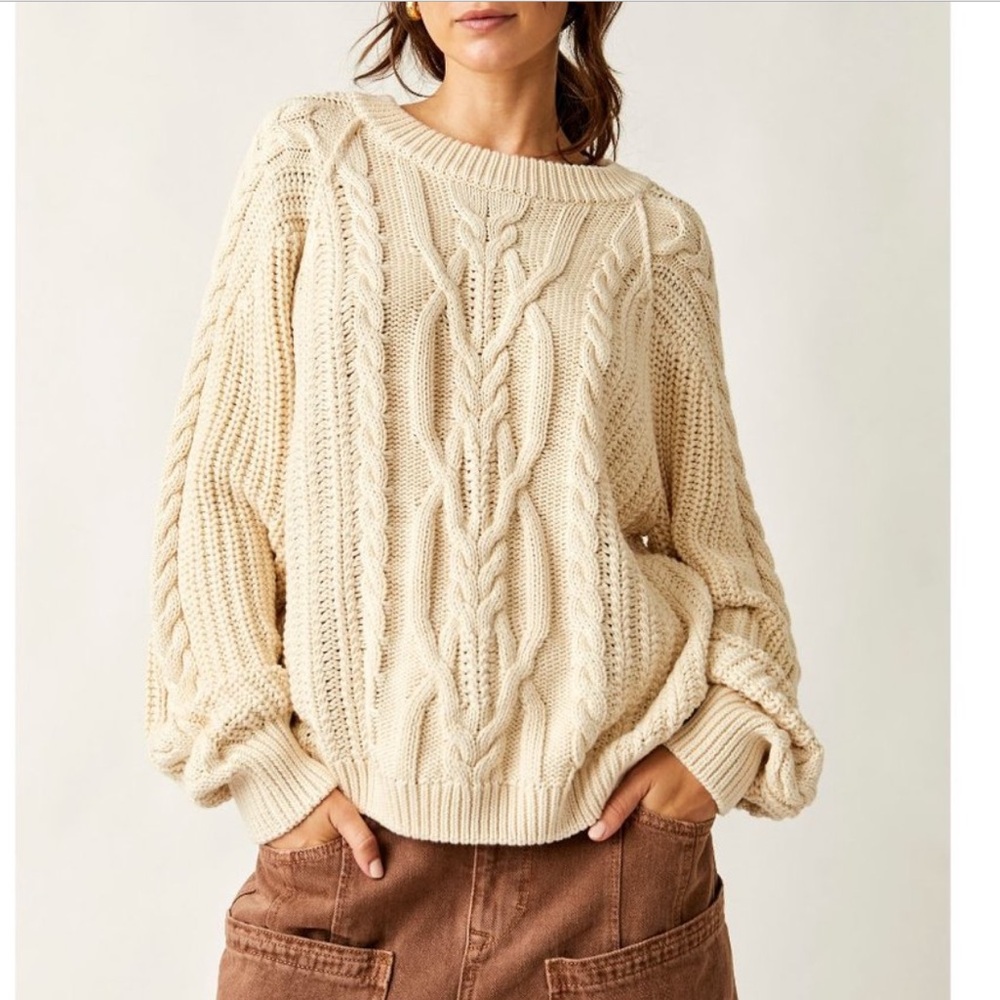 FREE PEOPLE Frankie Cable Sweater / Ivory